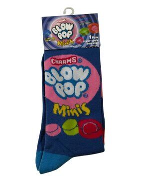 Blow Pop Minis Blue Candy Crew Socks Size 10-13 NWT